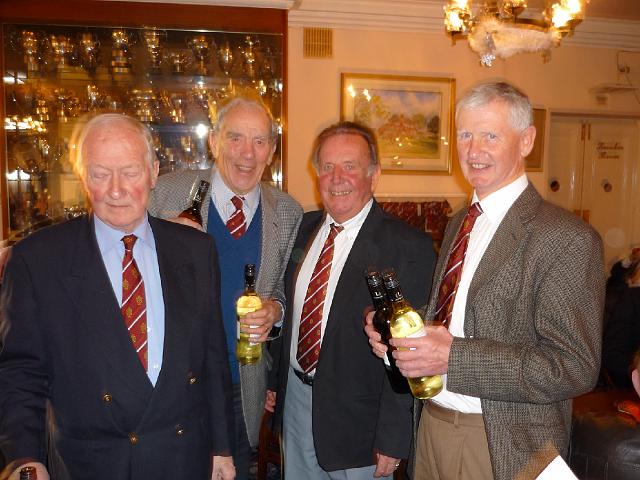P1000041.JPG - More Prizes from President Roy Light (asleep on the job) - Geoff Porter, Geoff Doerr, & Ron Stevens