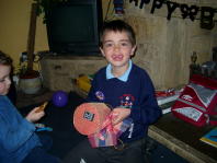 Opening Auntie Clare's Present